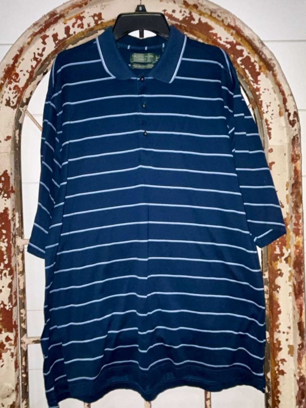 Nicklaus Golf Blue Striped Polo Shirt
